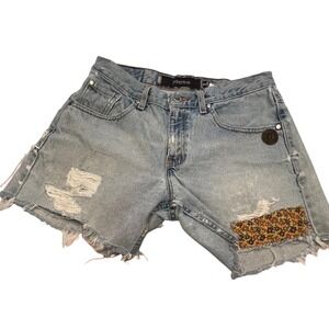 Vintage Levis Silvertab Women's Patchwork Loose Cut Off Shorts Size 9 Boho Y2K